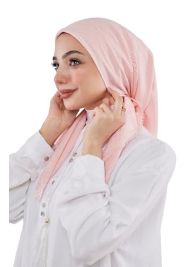 FLOWER Premium Pure Cotton Scarf, Ultra Soft & Breathable with Elegant Smooth Finish, Lightweight & Comfortable  90X90 CM , Light Rose Color - Image 1